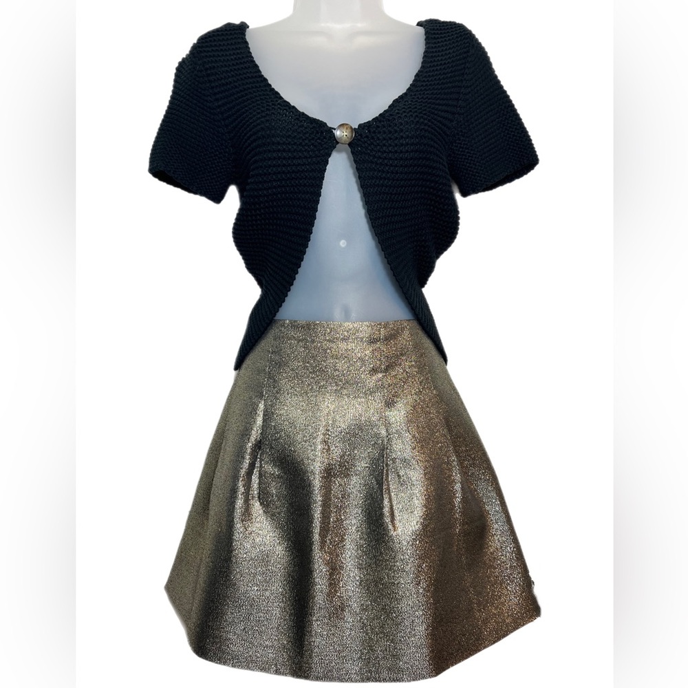 Madewell Gold Holiday Party Mini Skirt A-Line